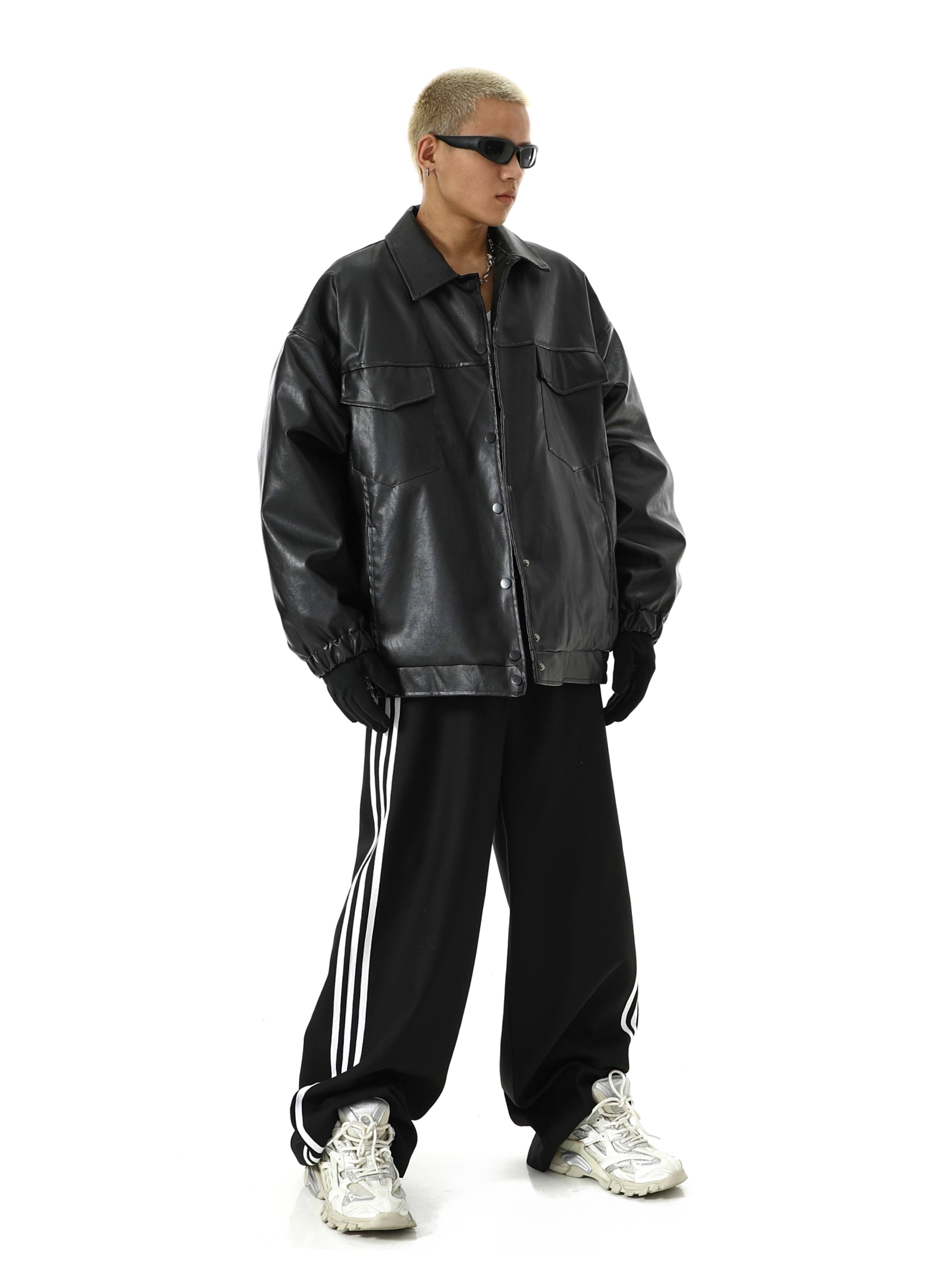 Men's Vintage PU Leather Coat  Leather Jacket 122.25 