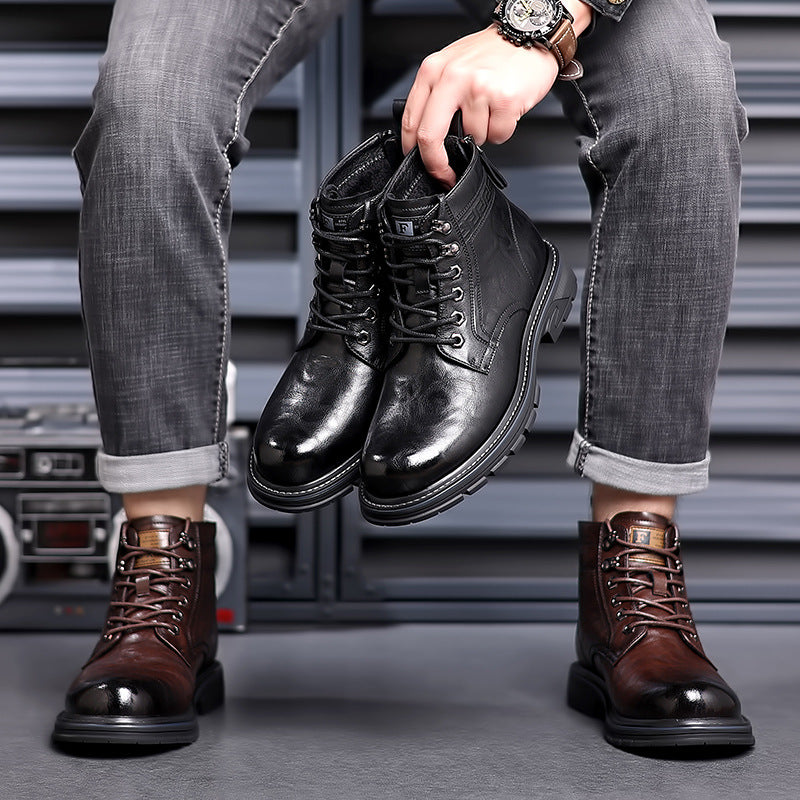 British Style All-matching Work Clothes Ankle Boots Fashion Haulage Motor Leather Boots  Footwear  