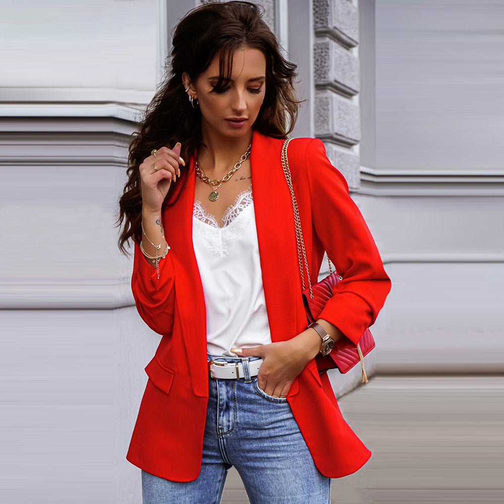 Elegant Blazer For Women Loose Blazer Jackets  Leather Jacket 52.61 