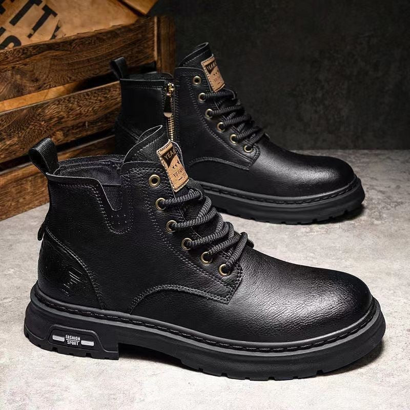 Retro British Style Work Ankle Boots Male  Footwear  